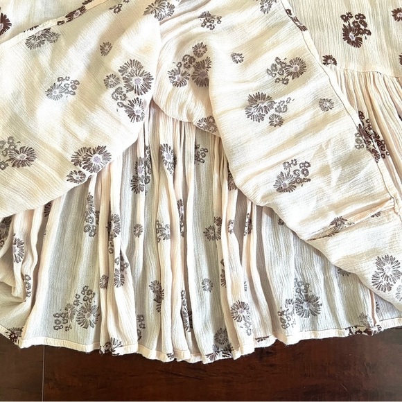 FREE PEOPLE From Your Heart Mini Dress Boho Long Sleeve Flowy Bohemian - Picture 8 of 15